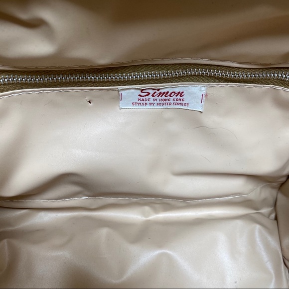 Vintage Simon Hong Kong Straw and Leather Handbag - Picture 7 of 11